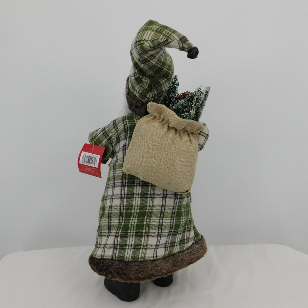 African American Black Santa Figure Ashland Holiday Pines Green Brown Woodland - Picture 3 of 10